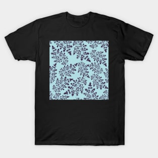 Hedgerow ferns on soft blue. T-Shirt